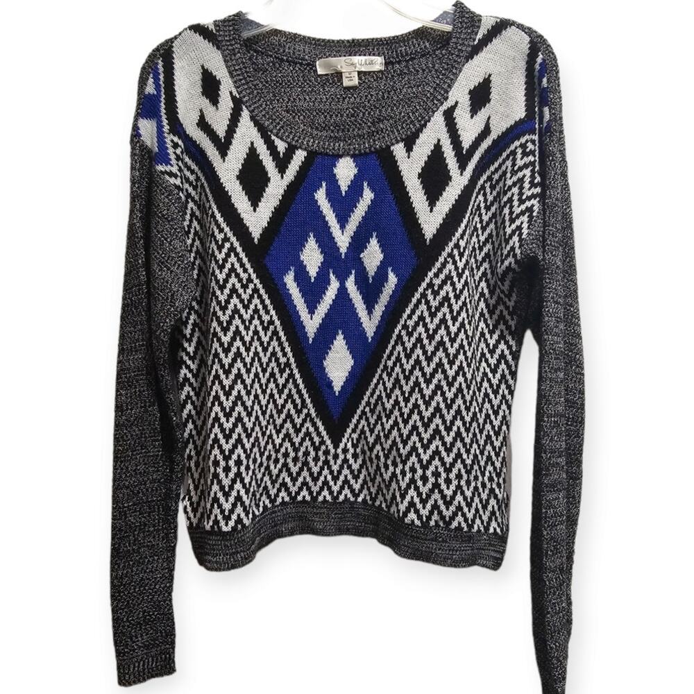 Lightweight Sweater SIZE Medium Blue Black White